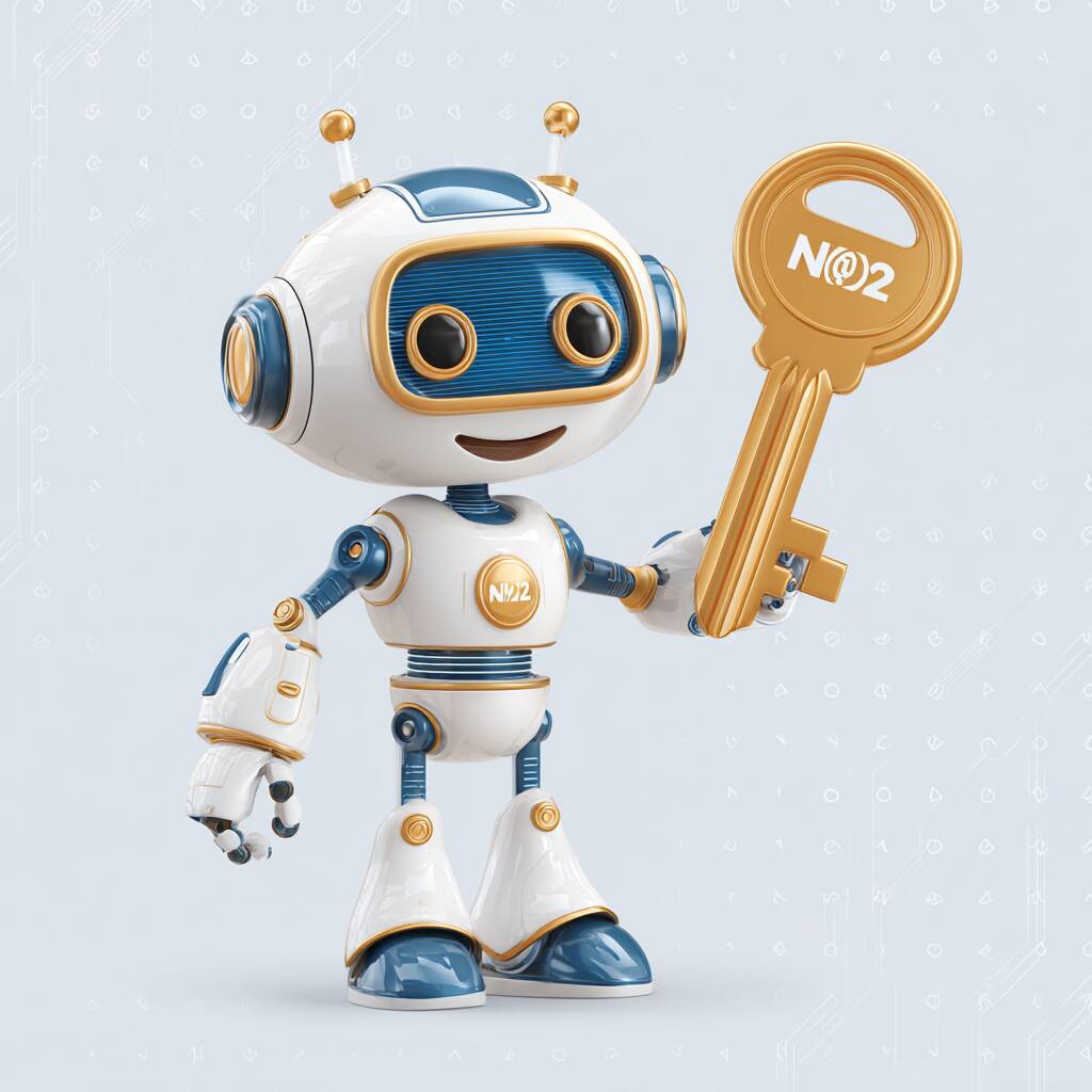 Ywkk Login – Secure and fast access to your account in Bangladesh A friendly and trustworthy cartoon robot mascot, holding a large golden key with the Ywkk logo, ready to unlock the world of gaming.